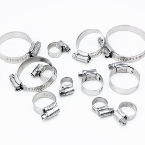 34pc Hose Clamp Assortment Kit - Worm Gear Clamps For Plumbing, Auto, & DIY