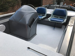 KiwiGrip non-skid coating applied onto aluminum boat