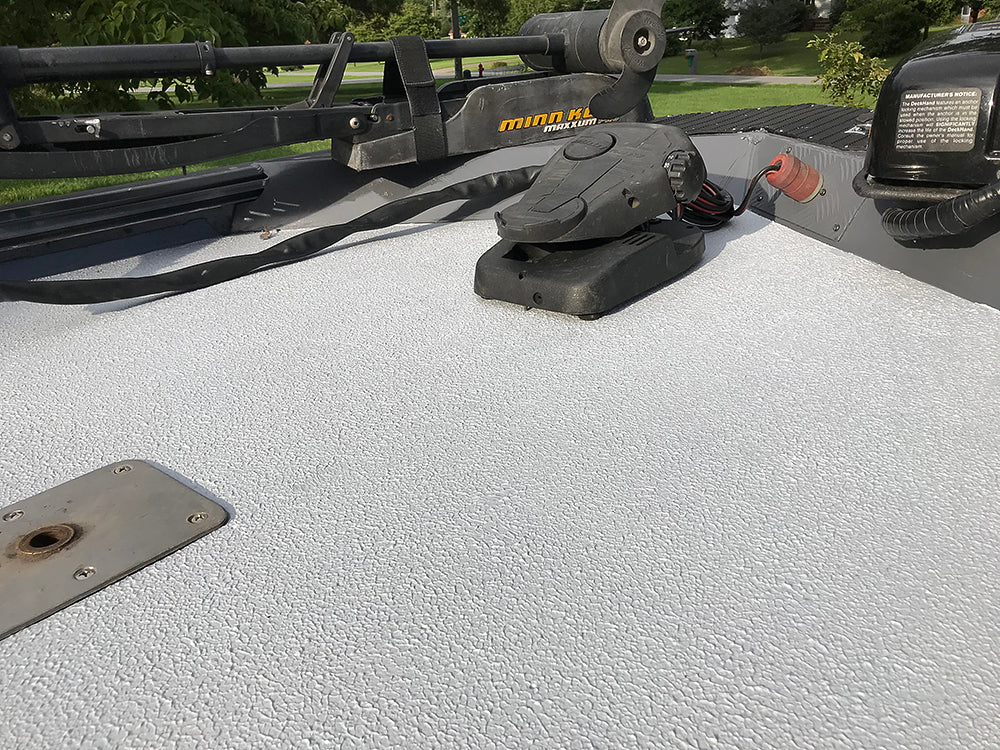 KiwiGrip non-skid coating applied onto aluminum boat